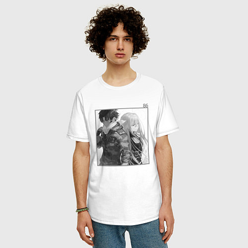 Мужская футболка оверсайз Владилена и Синъэй - 86 / Белый – фото 3