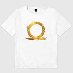 Футболка оверсайз мужская Golden logo GoW Ragnarok, цвет: белый