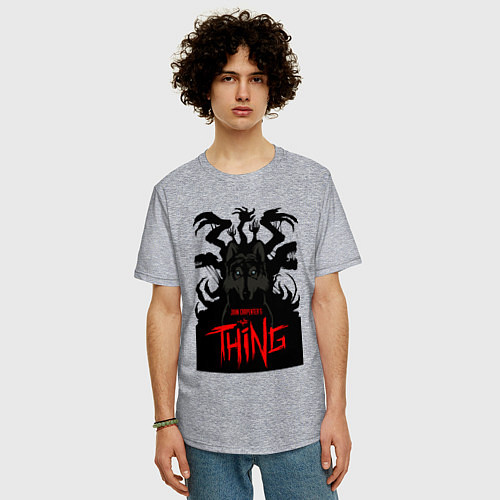 Мужская футболка оверсайз The thing / Меланж – фото 3