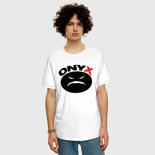 Мужская футболка оверсайз Onyx logo black / Белый – фото 3