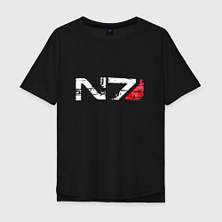Футболка оверсайз мужская Mass Effect N7 - Logotype, цвет: черный