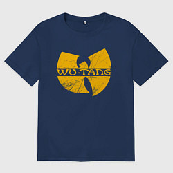 Футболка оверсайз мужская Wu scratches logo, цвет: тёмно-синий