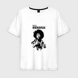 Футболка оверсайз мужская Jimi Hendrix, цвет: белый