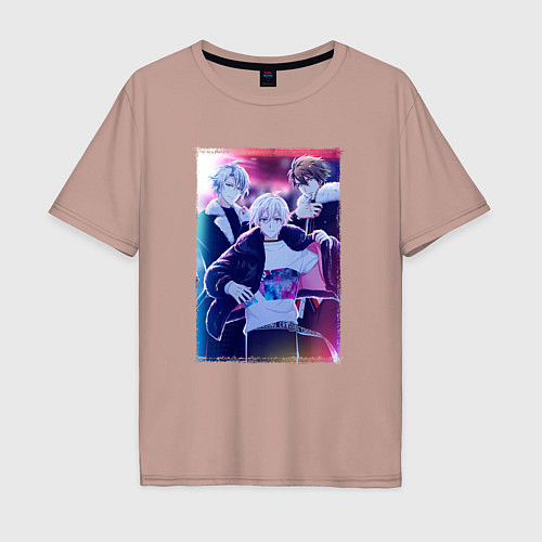 Мужская футболка оверсайз Trigger - Семёрка идолов / Пыльно-розовый – фото 1