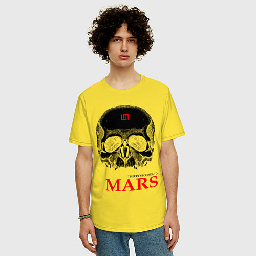 Мужская футболка оверсайз 30 STM: Skull / Желтый – фото 3