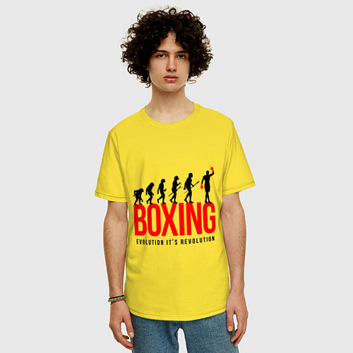Мужская футболка оверсайз Boxing evolution / Желтый – фото 3