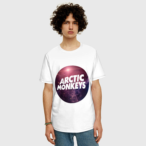 Мужская футболка оверсайз Arctic Monkeys: space / Белый – фото 3