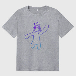 Футболка оверсайз мужская Роблокс: Синий неон, цвет: меланж