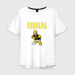 Футболка оверсайз мужская Гомер Nirvana, цвет: белый