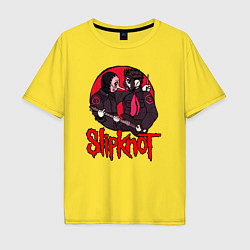 Футболка оверсайз мужская Slipknot rock, цвет: желтый