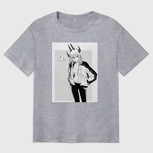 Мужская футболка оверсайз Человек-бензопила Пауэр / Меланж – фото 1