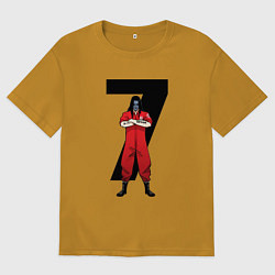 Футболка оверсайз мужская Slipknot Семерка, цвет: горчичный