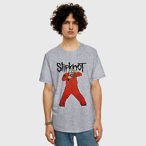 Мужская футболка оверсайз Slipknot fan art / Меланж – фото 3