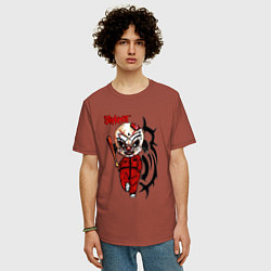 Футболка оверсайз мужская Slipknot fan, цвет: кирпичный — фото 2