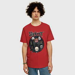 Футболка оверсайз мужская Slipknot art fan, цвет: красный — фото 2