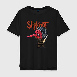 Футболка оверсайз мужская Slipknot mask art, цвет: черный
