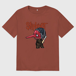 Футболка оверсайз мужская Slipknot mask art, цвет: кирпичный