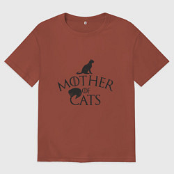 Футболка оверсайз мужская Мать котов, цвет: кирпичный
