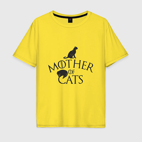 Мужская футболка оверсайз Мать котов / Желтый – фото 1
