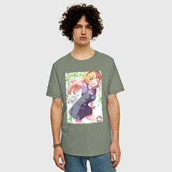 Футболка оверсайз мужская Сумирэ Хэанна art - Love Live Superstar, цвет: авокадо — фото 2