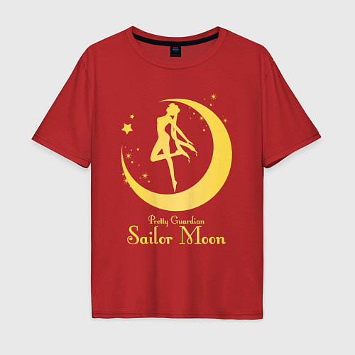 Мужская футболка оверсайз Sailor Moon gold / Красный – фото 1