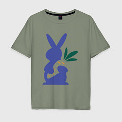 Футболка оверсайз мужская Синий кролик, цвет: авокадо