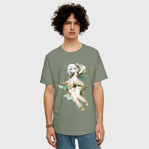 Мужская футболка оверсайз Нахида - Genshin Impact / Авокадо – фото 3