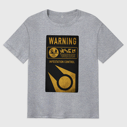 Мужская футболка оверсайз Контроль заражения / Меланж – фото 1