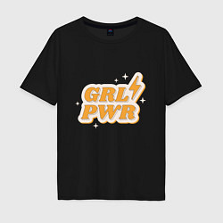 Футболка оверсайз мужская Grl pwr, цвет: черный