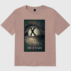 Футболка оверсайз мужская X - Files poster, цвет: пыльно-розовый