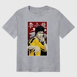 Футболка оверсайз мужская Дракон Брюс Ли, цвет: меланж