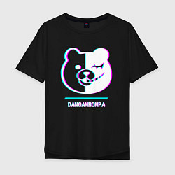 Футболка оверсайз мужская Символ Danganronpa в стиле glitch, цвет: черный