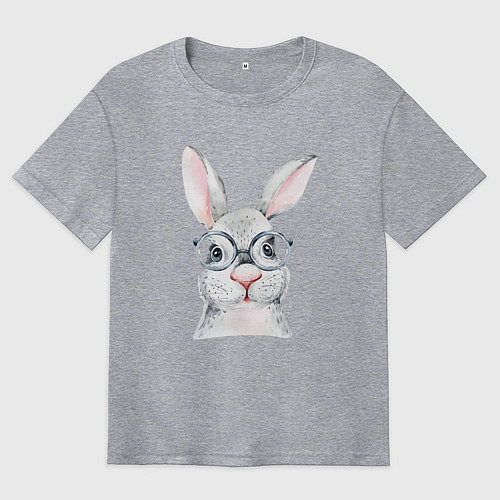 Мужская футболка оверсайз Серый кролик / Меланж – фото 1