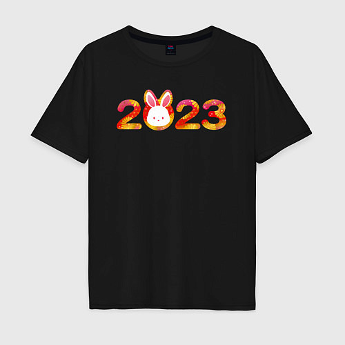 Мужская футболка оверсайз Новый год 2023 / Черный – фото 1