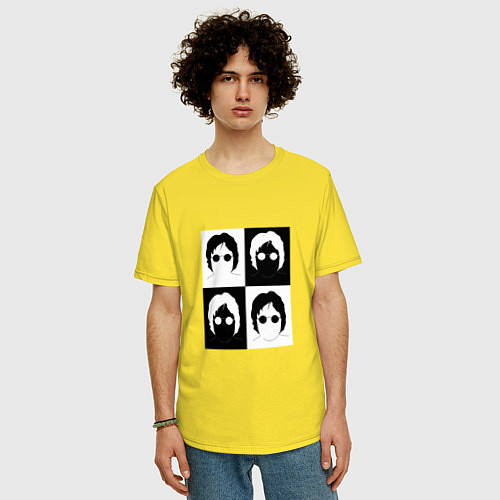 Мужская футболка оверсайз John Lennon - The Beatles / Желтый – фото 3