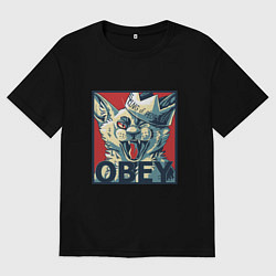 Футболка оверсайз мужская Царь людей - подчиняйтесь, цвет: черный