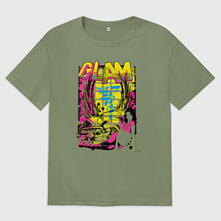 Футболка оверсайз мужская Девушка гламур, цвет: авокадо