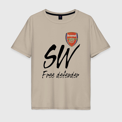 Мужская футболка оверсайз Arsenal - sweeper - England - London / Миндальный – фото 1