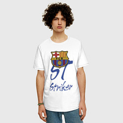 Футболка оверсайз мужская Barcelona - Spain - striker, цвет: белый — фото 2