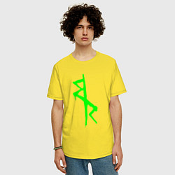 Футболка оверсайз мужская Logotype - Cyberpunk: Edgerunners, цвет: желтый — фото 2