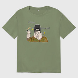 Футболка оверсайз мужская Сварщик мем, цвет: авокадо