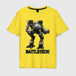 Футболка оверсайз мужская Battletech - 16 bit, цвет: желтый