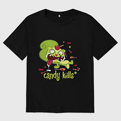 Футболка оверсайз мужская Nutty - candy kills, цвет: черный