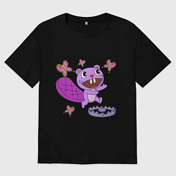 Футболка оверсайз мужская Toothy trap, цвет: черный