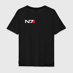 Футболка оверсайз мужская Логотип N7, цвет: черный