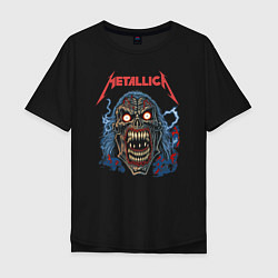 Футболка оверсайз мужская Metallica skull, цвет: черный