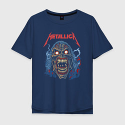 Футболка оверсайз мужская Metallica skull, цвет: тёмно-синий