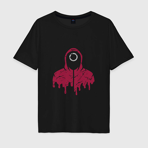 Мужская футболка оверсайз Squid game man / Черный – фото 1