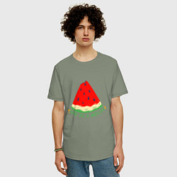 Футболка оверсайз мужская One in a melon, цвет: авокадо — фото 2