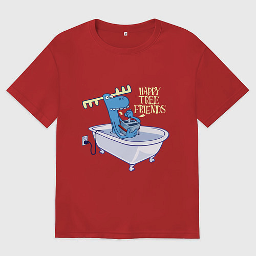 Мужская футболка оверсайз Lumpy - high voltage / Красный – фото 1